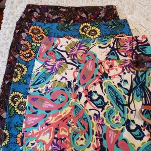 LOT 3 floral Lularoe Cassie skirts, size L